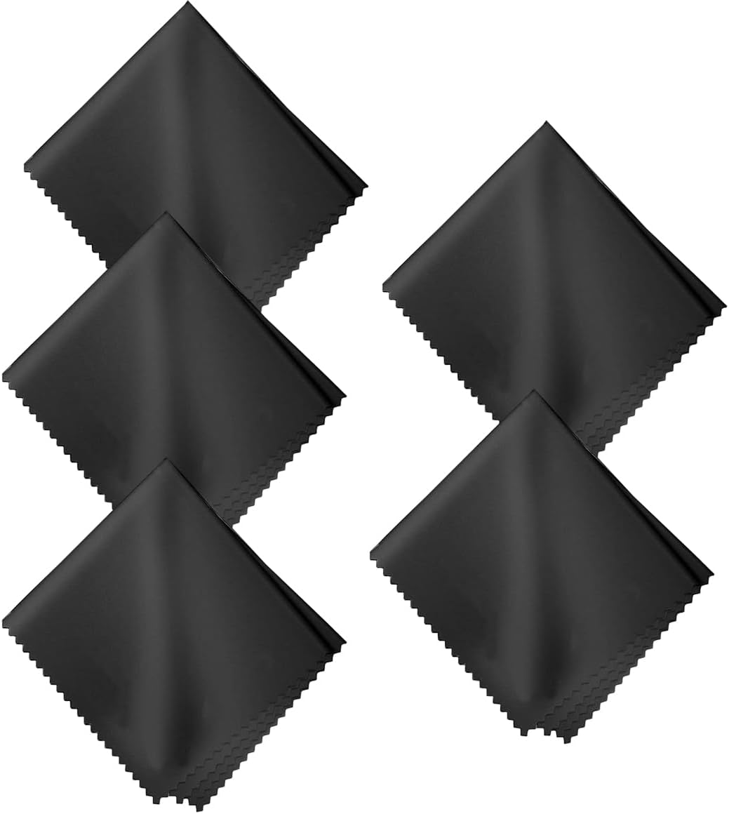Microfiber Cleaning Cloths - 5Pcs Reusable Glasses and Screen Cleaner - Glasses Cleaning Cloth Lint Free and Ultra Fine Cleaning Cloths,Lens Cleaning Wipes - Cleaning Cloth(15 * 18cm)