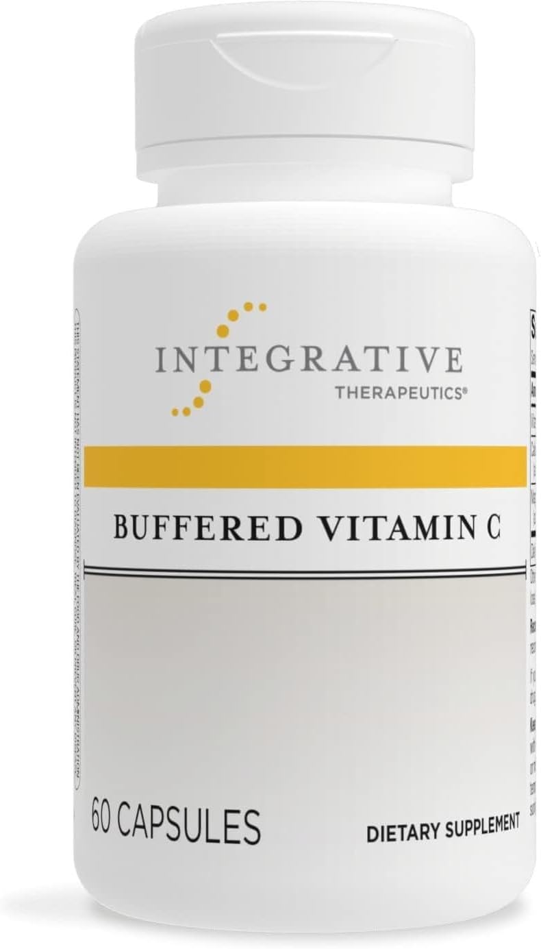 Integrative Therapeutics Buffered Vitamin C Capsules 1,000 mg - Immune Support Supplement* - Antioxidant Support* - Gentle Formula - Gluten Free - 60 Vegan Capsules