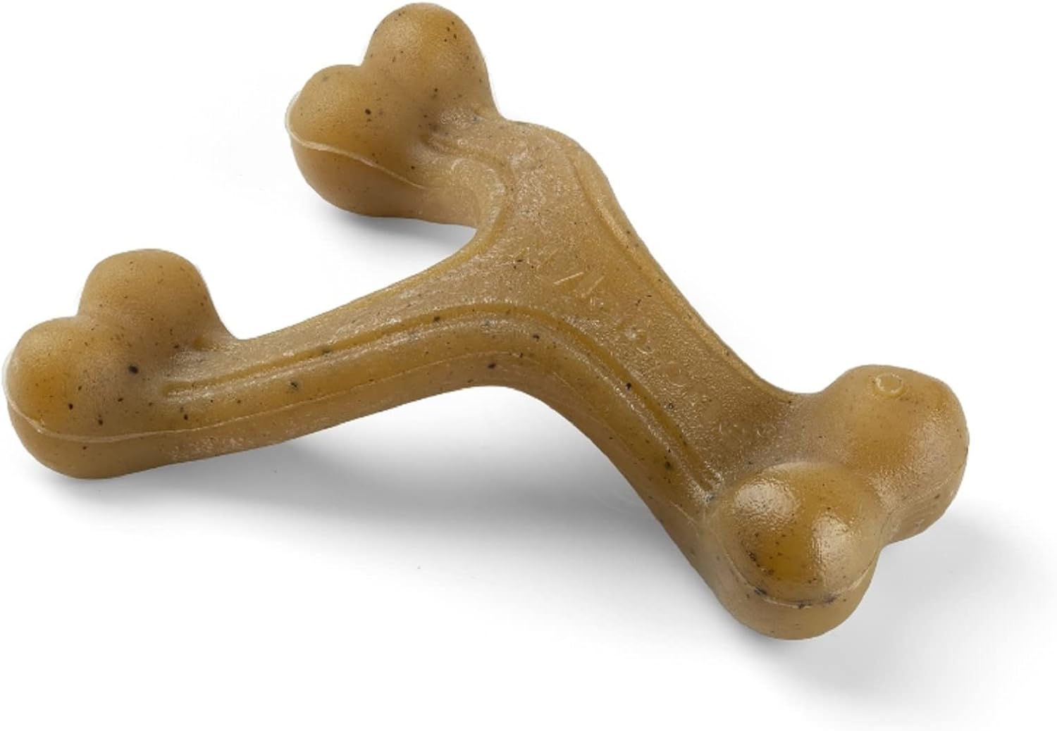 Nylabone Maximum Strength Tough Extreme Gourmet Wishbone Dog Chew Toy, Infused with Extra Bacon Flavour Throughout the Bone, Small, for dogs 0-11kg,Brown