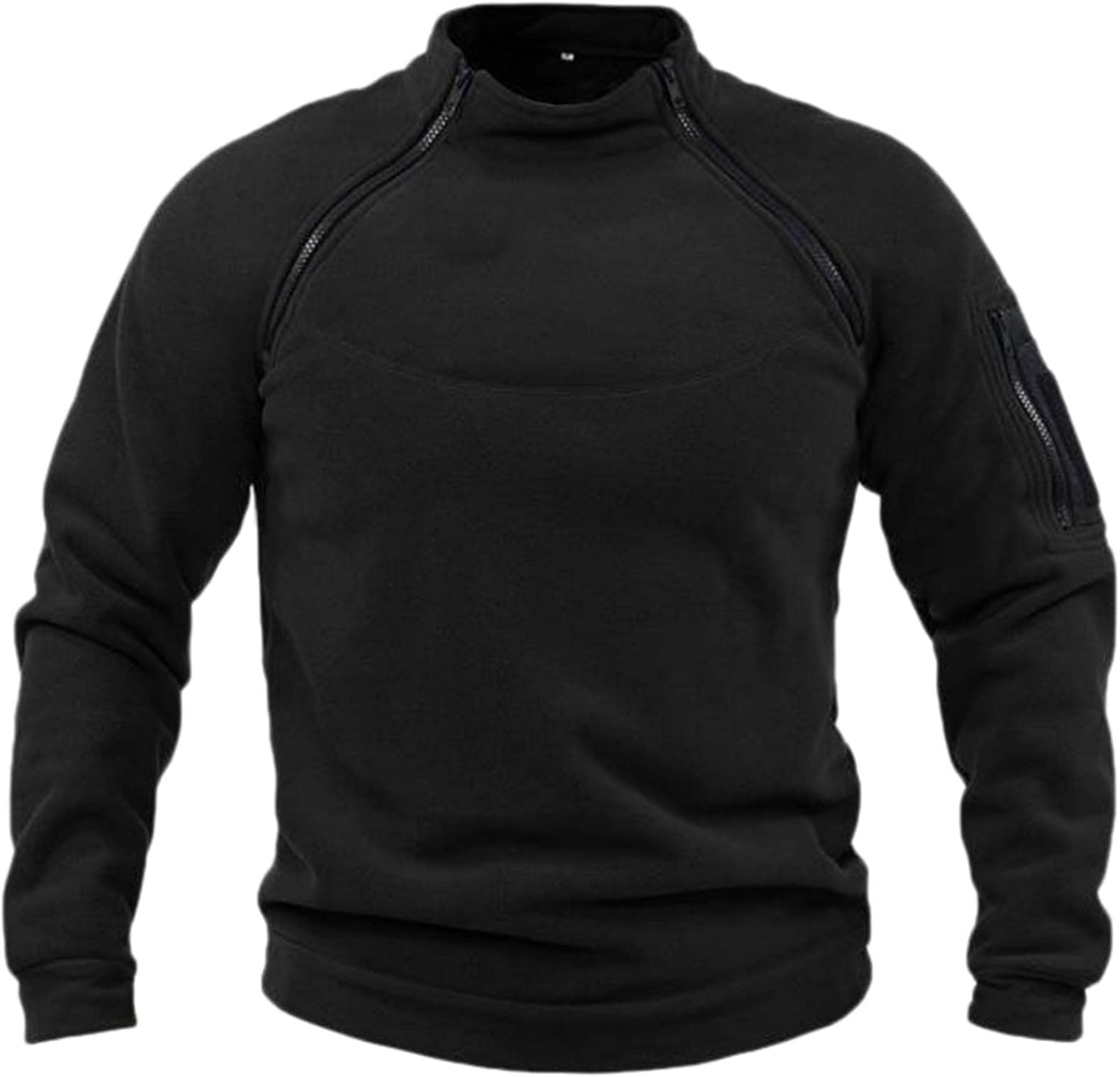 Fleece Pullover Men’s Workout Military Tactical Mock Neck Pullover UK Winter Outdoor Sport Fleece Long Sleeve Sweatshirts Combat Fleece Jacket Jumper Sweater Tops