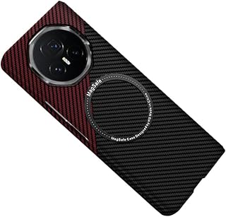 ZORSOME for Huawei Honor Magic V3 Carbon Fibre Case,Lightweight Magnetic Ultra Thin PC Protective Cover for Huawei Honor Magic V3 [Support Wireless Charge&Wallet](Black)