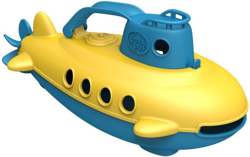 Green Toys Submarine - BPA, Phthalate Free Blue Watercraft with Spinning Rear Propeller Made from Recycled Materials. Safe Toys for Toddlers
