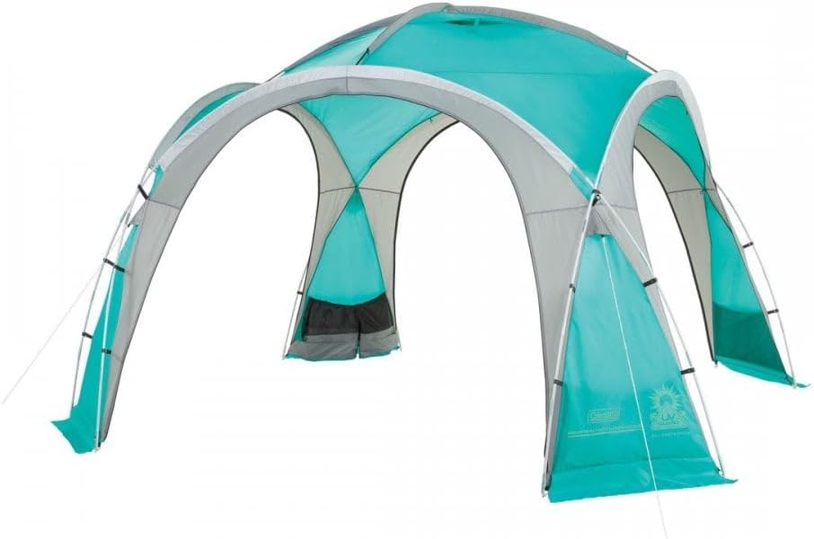 Coleman Gazebo Event Dome Shelter, L - 3,65M x 3,65M for Festivals, Garden and Camping, Sturdy Steel Poles Construction, Large Event Tent, Shelter with Sun Protection SPF 50+, L, Blue