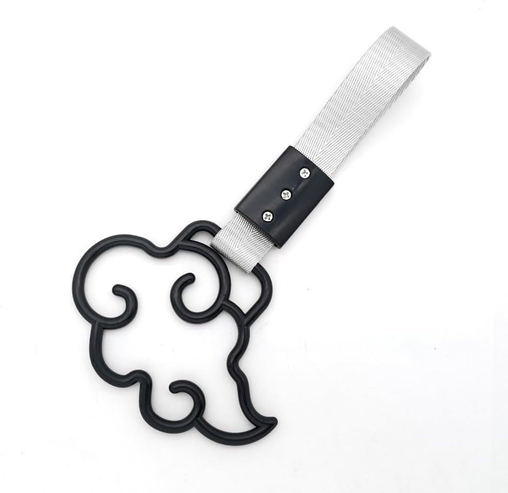 Multicolor Car Interior and Exterior Decorative Heart JDM Style Sakura Shattered Heart Pendant - Plastic Hanging Accessory (Cloud Black 1pcs)