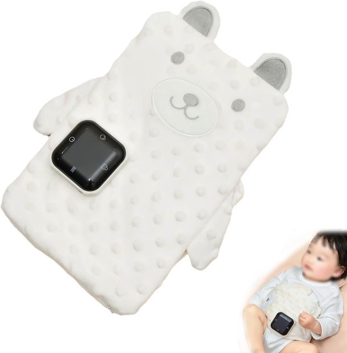 Baby Heating Belly Band, Baby Heated Tummy Wrap, Gas and Colic Relief for Newborns and Infants, Adjustable for 3 Temperatures, 20-30 Minutes Auto-Stop (White)