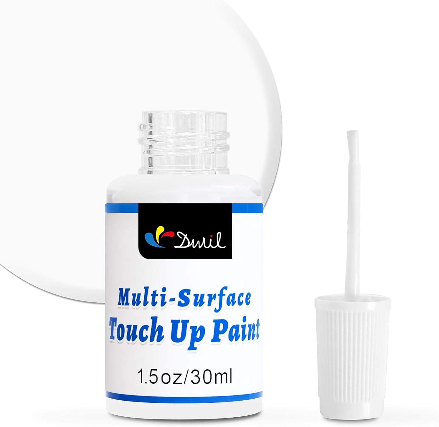 DWIL White Touch Up Paint - Multi Surface Touch Up Paint Pen, Scratch Repair for Wall, Door, Cabinets, Wood, Furniture, 1.5 Fl Oz (Semi Gloss, White)
