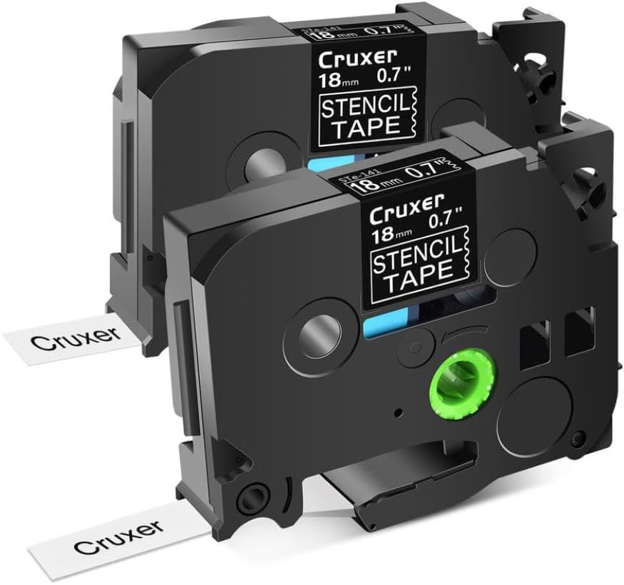 Compatible Stencil Tape STE-141 151 161 for Label Maker PT-D600 Electrolytic Etched Metal Non-Adhesive Mobile Use(2PK 18mm Ste-141)