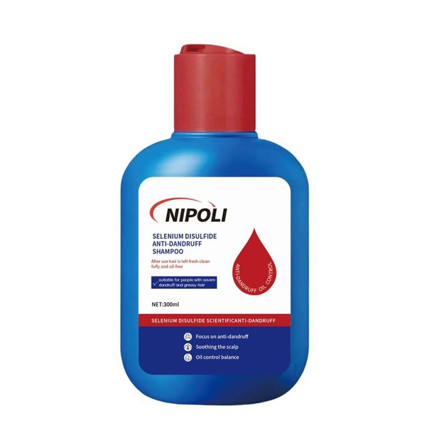 Selenium Hair Care Shampoo Oil Control Refreshing Anti-Dandruff Anti-itchScalp Cleansing Shampoo, 300ML