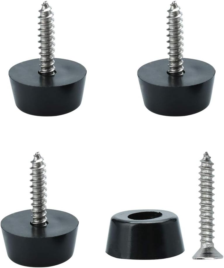 sourcing map 4pcs Rubber Feet Bumper Furniture Table Amplifier Speaker Cabinet Floor Protector Desk Printer Leg Pads with Screws, D22x18xH10mm