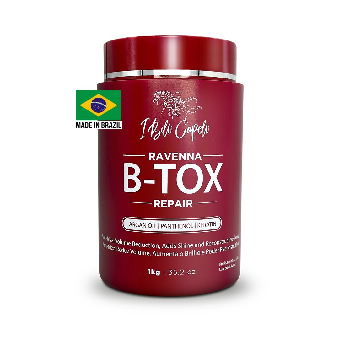 I Belli Capelli Ravenna Repair Hair B-tox -Cirugia Capilar para el Cabello, Formaldehyde-Free- B-tox Capilar Para El Cabello, Long Lasting Anti-Frizz, Smoothing, B-tox Hair Treatment 35.2 oz(1kg)