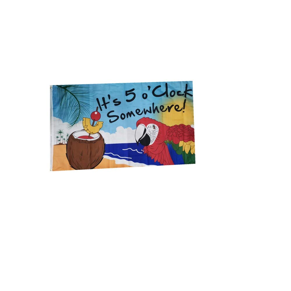 Stormflag It’s Five Oclock Somewhere Flags 3x5ft(90cmx150cm) Polyester 90g with Two Eyelets and Double Stitched