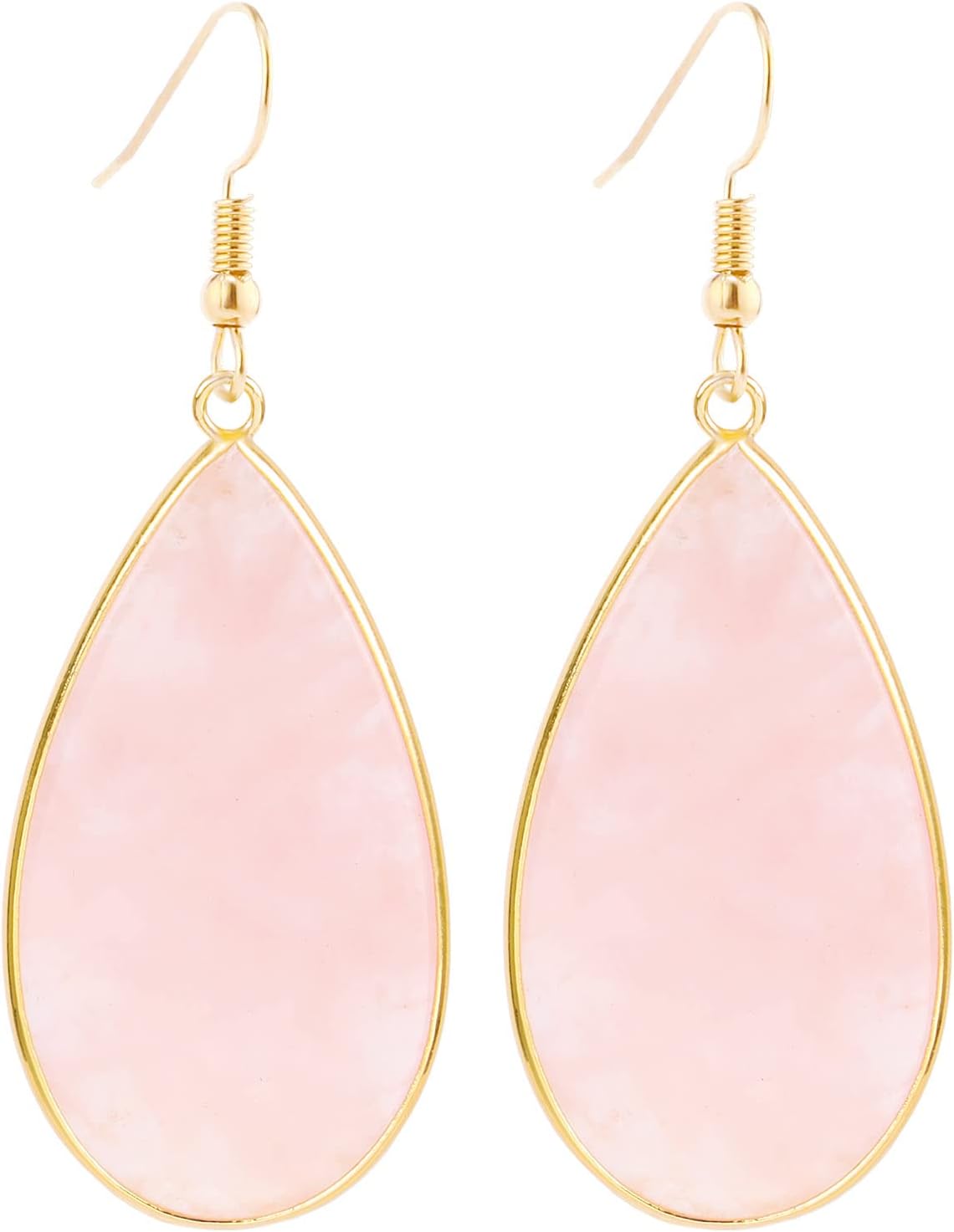 Natural Crystal Healing Stone Earrings Statement Teardrop Dangle Earrings for Women