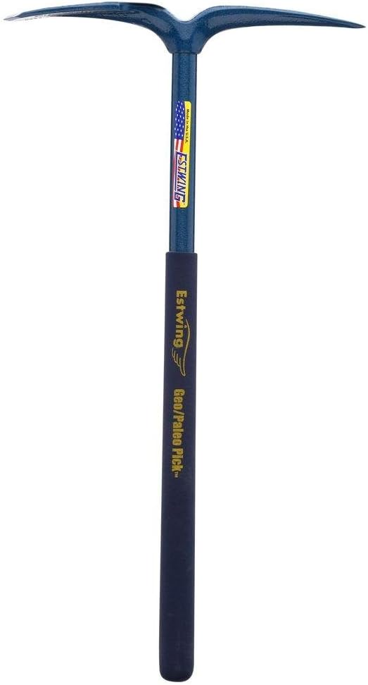 ESTWING Geo/Paleo Rock Pick - 25" Geologist Tool with All Steel Construction & Vinyl Cushion Grip - GP100, Blue
