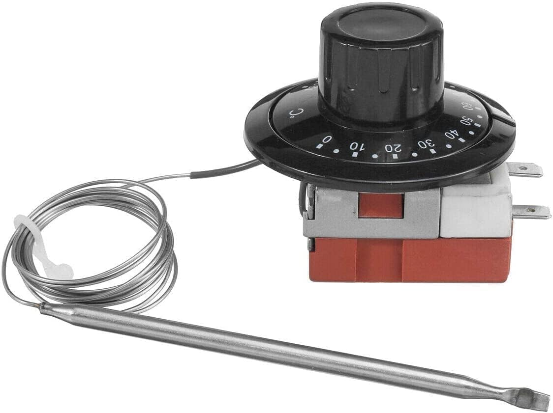 SANWAN H843730 SUNWAN Capillary Car Thermostat Cooling Radiator Fan Control Switch Universal Adjustable 0-120 degreeC Heating/Cooling Mechanical Thermostat,Black, Silver