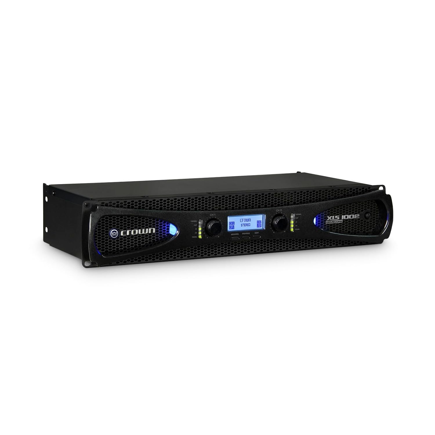 Crown, 2 Channel Class D DriveCore Professional Power Amplifier with DSP, Band Pass Filters & Peakx Limiters. XLR/RCA Inputs, Black, 350-Watts (XLS1002)