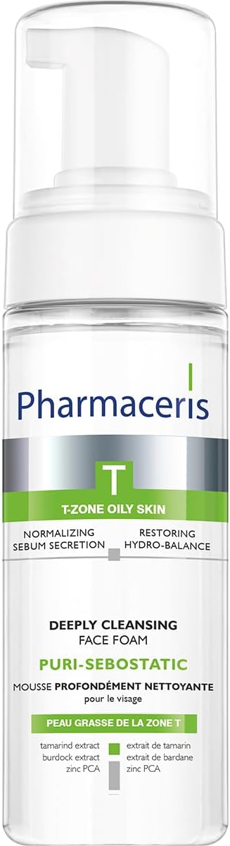 Pharmaceris T Puri-Sebostatic, Face Cleanser, Foaming Cleanser for Acne and Combination Skin, PCA Zinc, Tamarind and Burdock Extract, Face Wash - 150 ml