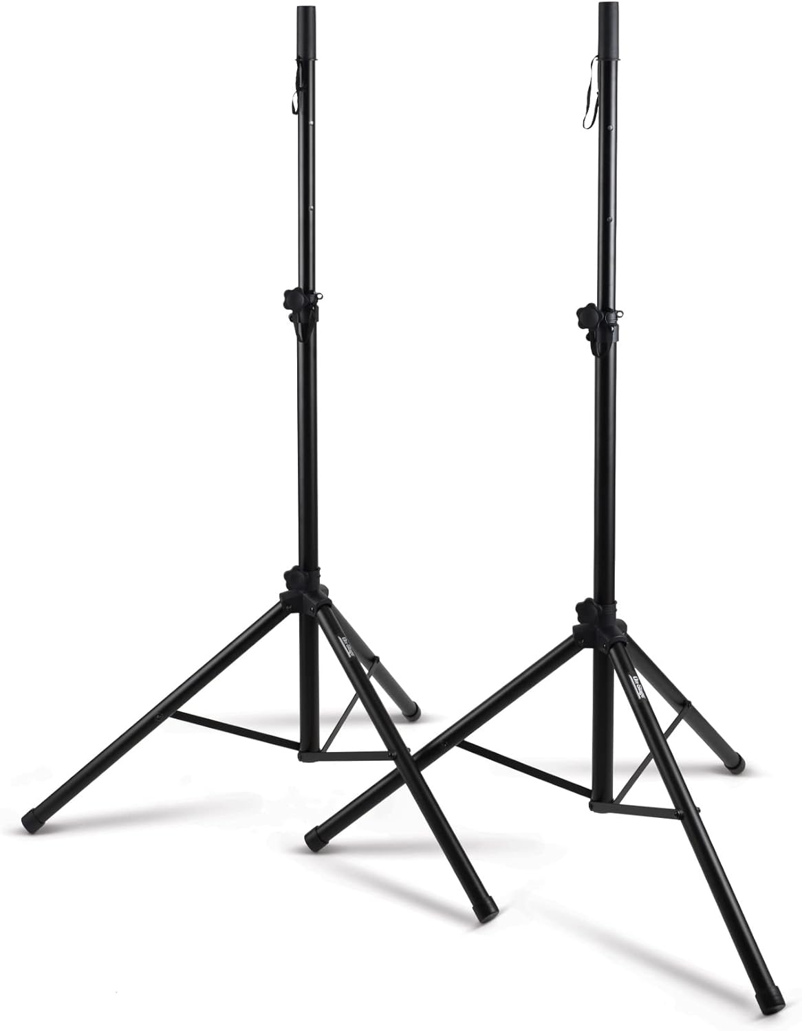On-Stage SSP7900 All-Aluminum Speaker Stand Pack (Pair of Folding, Portable Stands, Tripod Base, Carry Bag, Height Adjustable, Nonslip Rubber Feet, 1 3/8″ Mounting Poles, 1 1/2″ Adapters, Black)