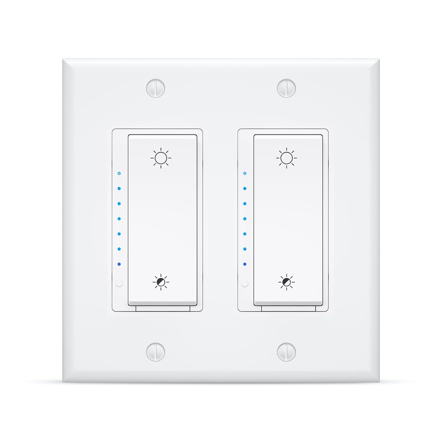 Lesim Smart Wi-Fi Dimmer Switch 2Gang Compatible with Alexa and Google Assistant, Single Pole, Needs Neutral Wire