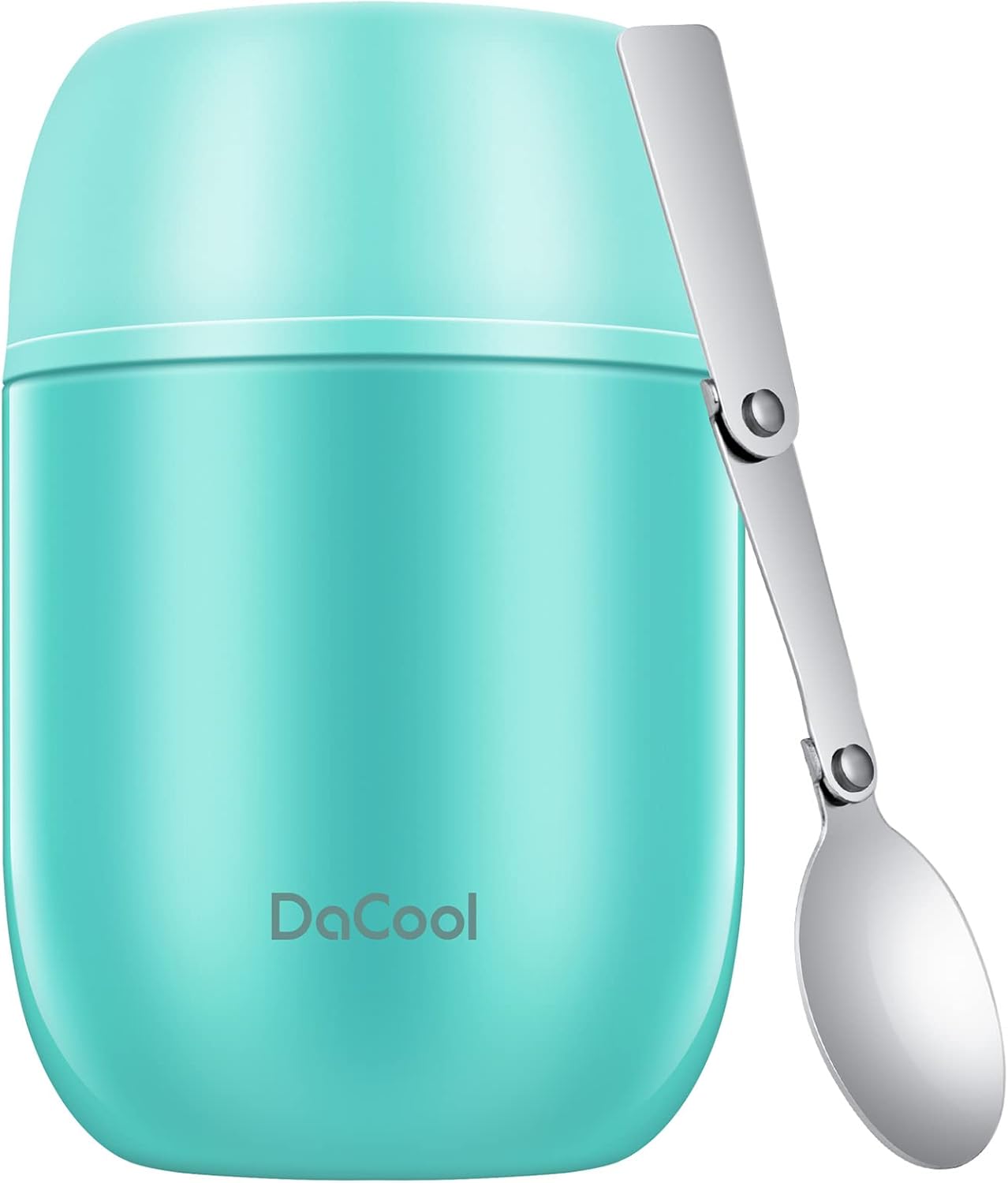 DaCool Food Thermo for Hot Food Insulated Food Jar 16 Ounce Vacuum Stainless Kids Lunch Thermo Container Bento for Kids Adult with Spoon Leakproof for School Office Picnic Travel Outdoors,Cyan Blue