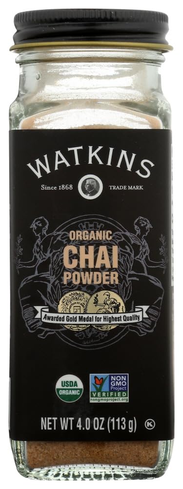 Watkins Gourmet Organic Spice Jar, Chai Powder, Non-GMO, Kosher, 4.0 oz. Bottle, 1-Pack