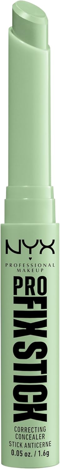 NYX Professional Makeup Correcting Concealer Stick, Covers Blemishes, Dark Spots and Discolouration, 12H Wear, Vegan Formula, Pro Fix Stick, Green