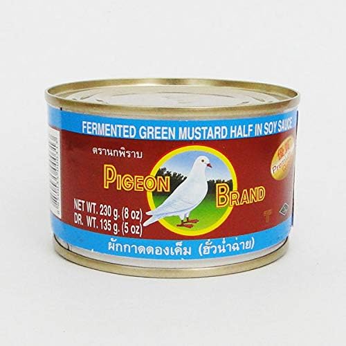 Pickled Mustard Green Half in Soy Sauce Tin 230g by Pigeon