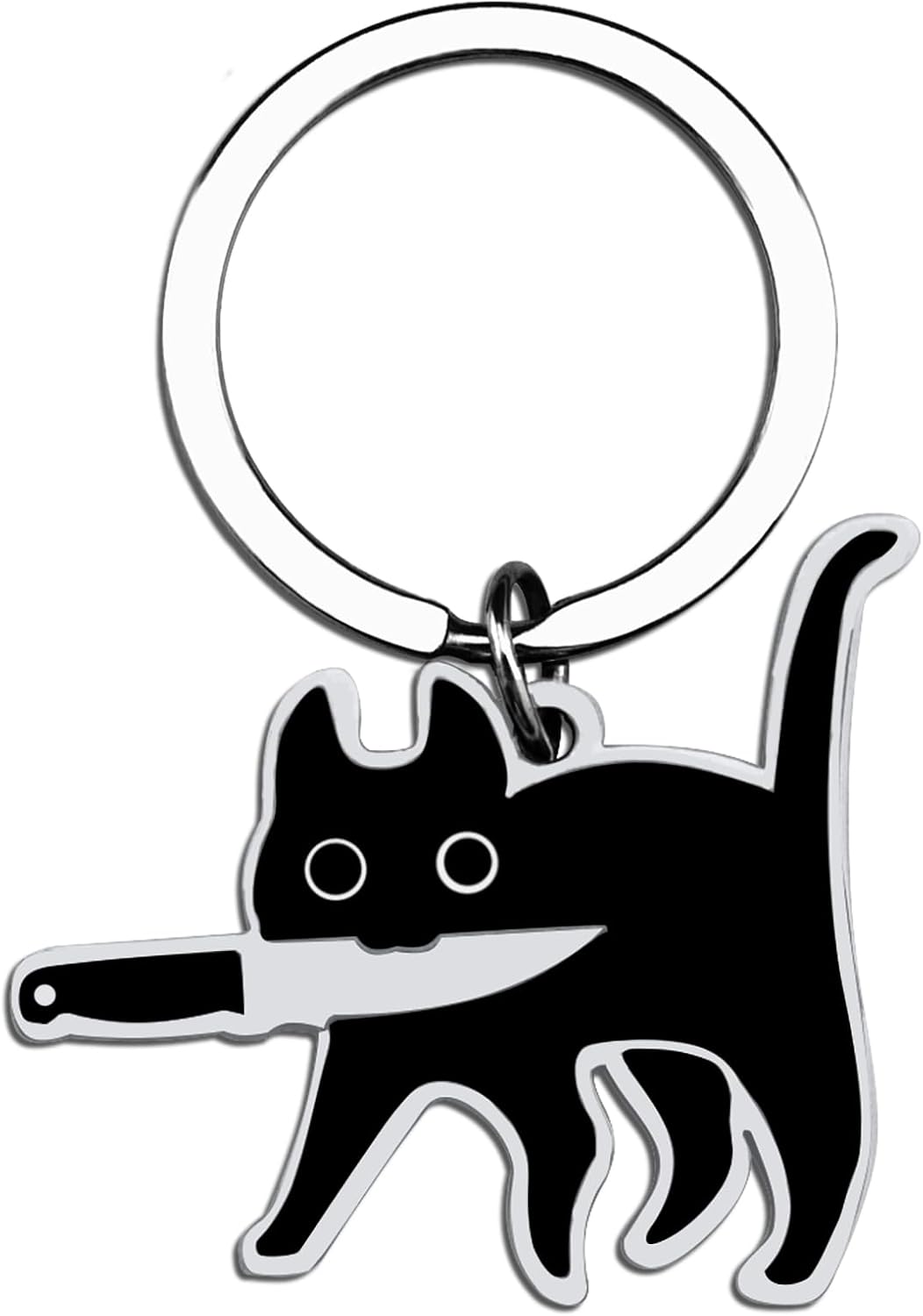 Aisity Cat Lover Gifts for Women Men Black Cat Cool Stuff Keychain for Cats Dad Mom Cool Stuff Cats Decor Funny Halloween Basket Gifts for Teen Boys Teen Girls Gift Ideas Keychains for Women Men