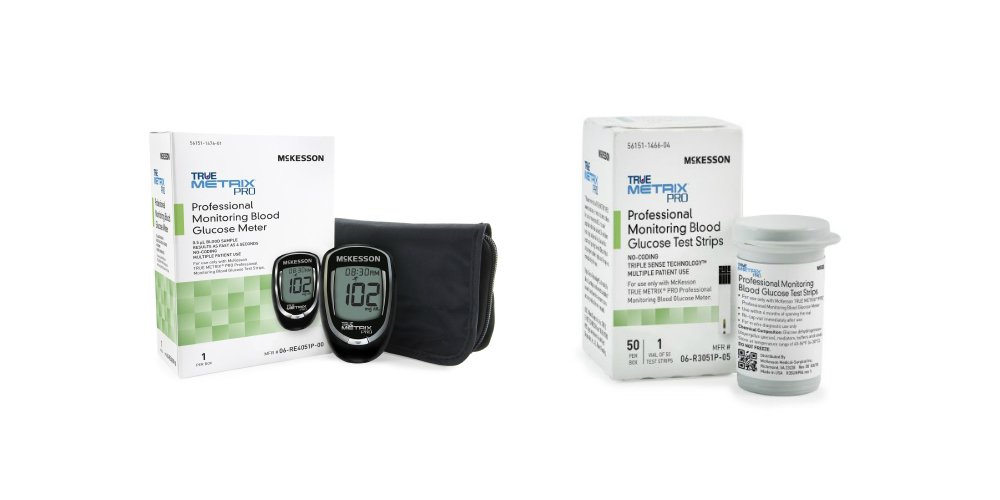 McKesson True Metrix Pro Professional Monitoring Meter + 50 Mckesson True Metrix Pro Blood Glucose Test Strips (Bundle)