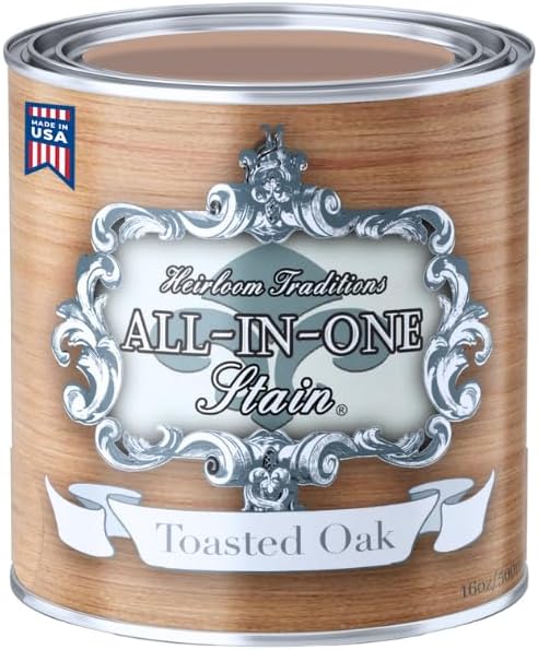 All-in-ONE Gel Stain, No Sanding or Sealer Needed, Oil Based for Interior/Exterior use - Toasted Oak (Faux raw Wood), Pint