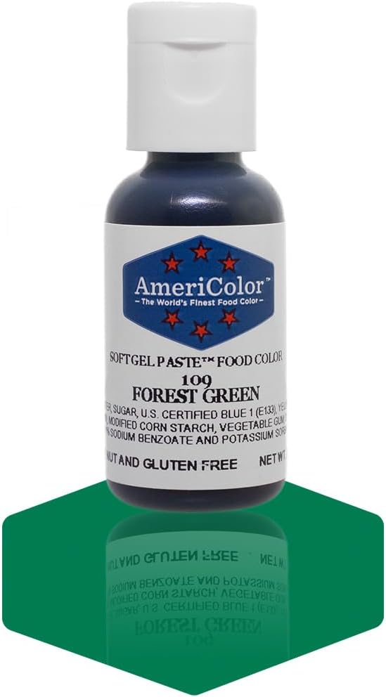 AmeriColor, Forest Green, .75 Ounce Bottle, Soft Gel Paste Food Color