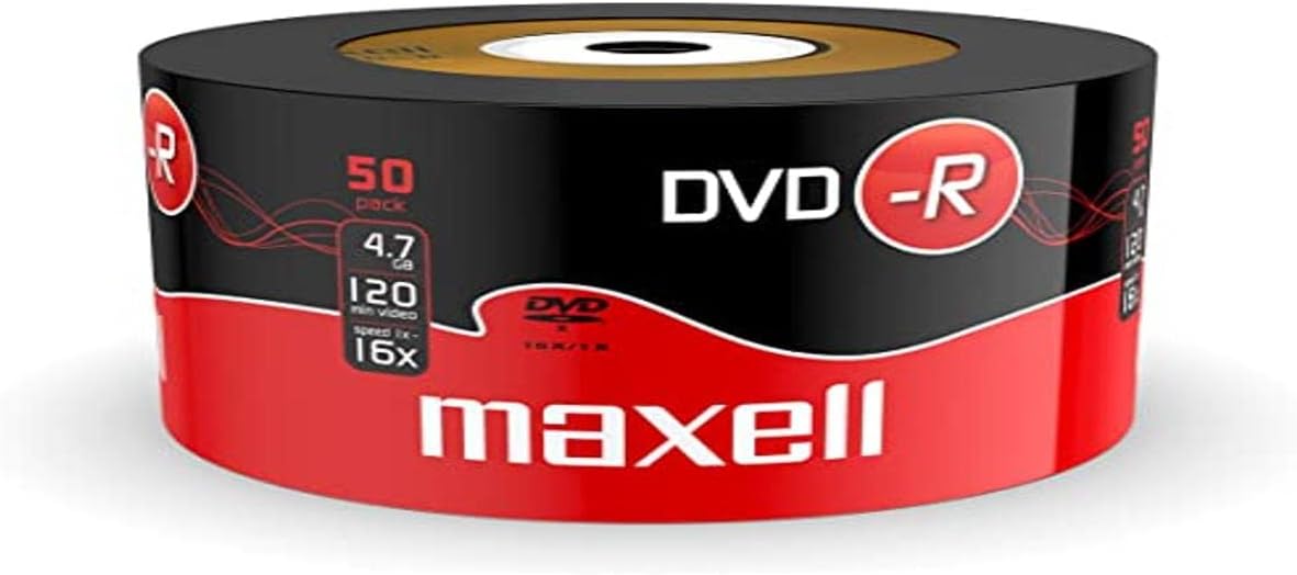 Maxell 504892 DVD-R 4.7 GB 16X 120 Min Video - Matt Silver (50 Disk Pack - Shrink Wrapped)