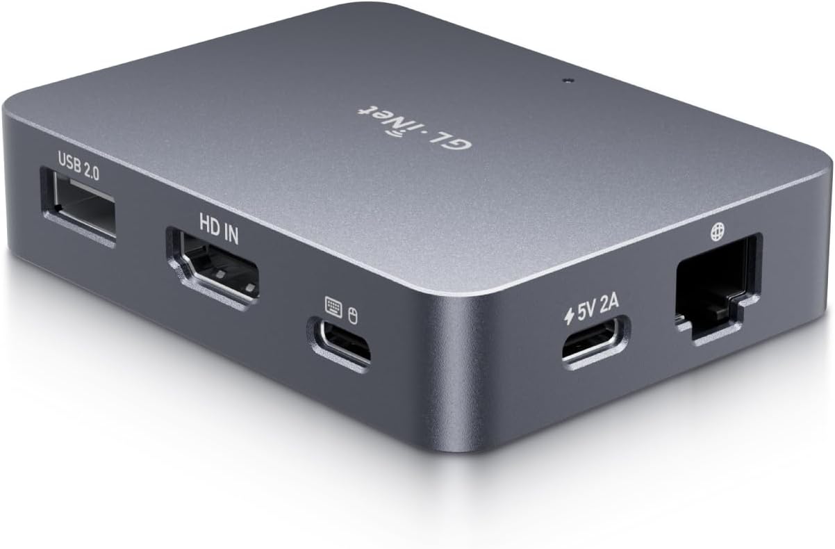 GL.iNet Comet (GL-RM1) Remote KVM Control Over Internet, 4K@30Fps, Tailscale Support, Remote Keyboard, Video, Mouse，Install OS Via BIOS Control, Adapted KVM Switches, Mouse Jiggler for Home Work