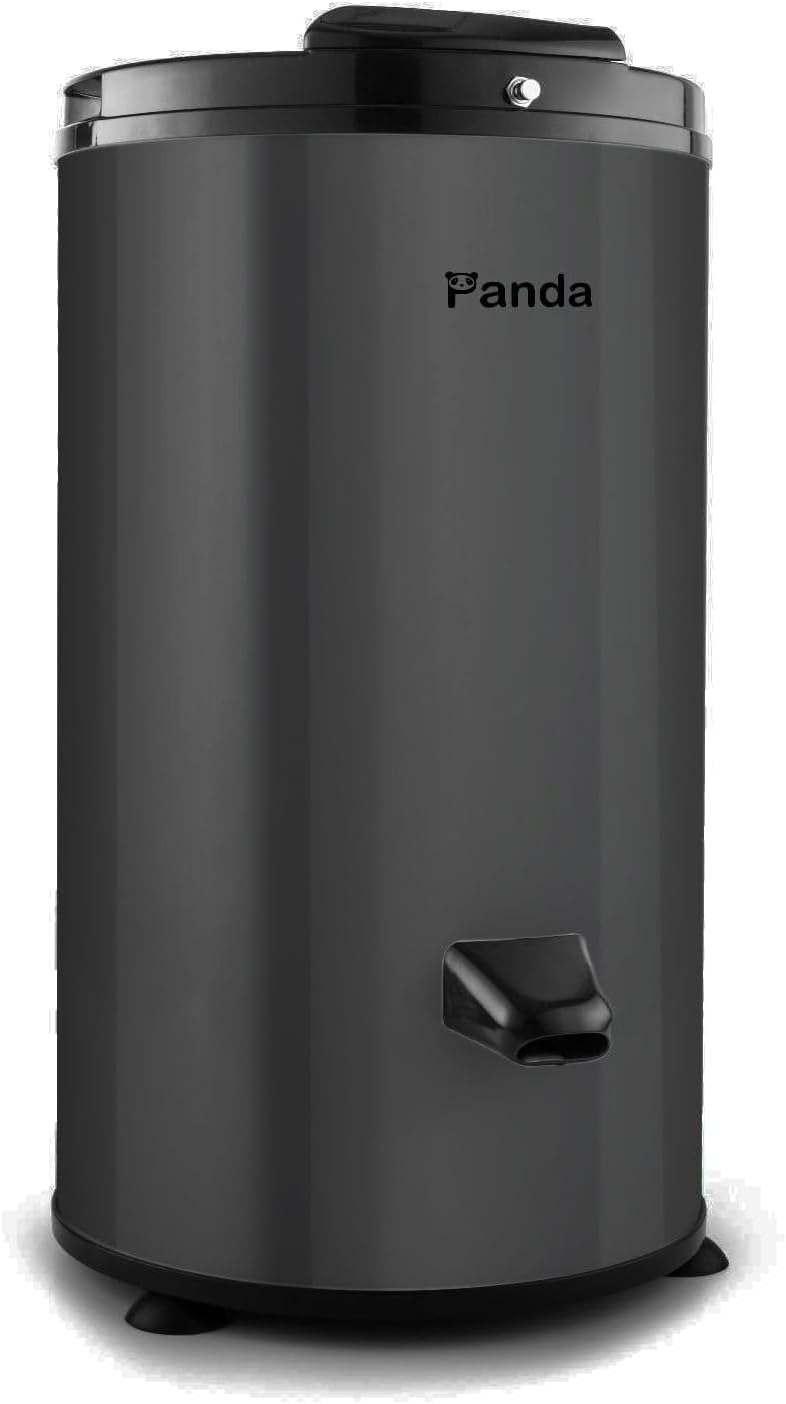 Panda 3200 RPM Portable Spin Dryer – 22lbs Capacity, Stainless Steel Drum & Outer Case, 110V – Sleek Dark Gray