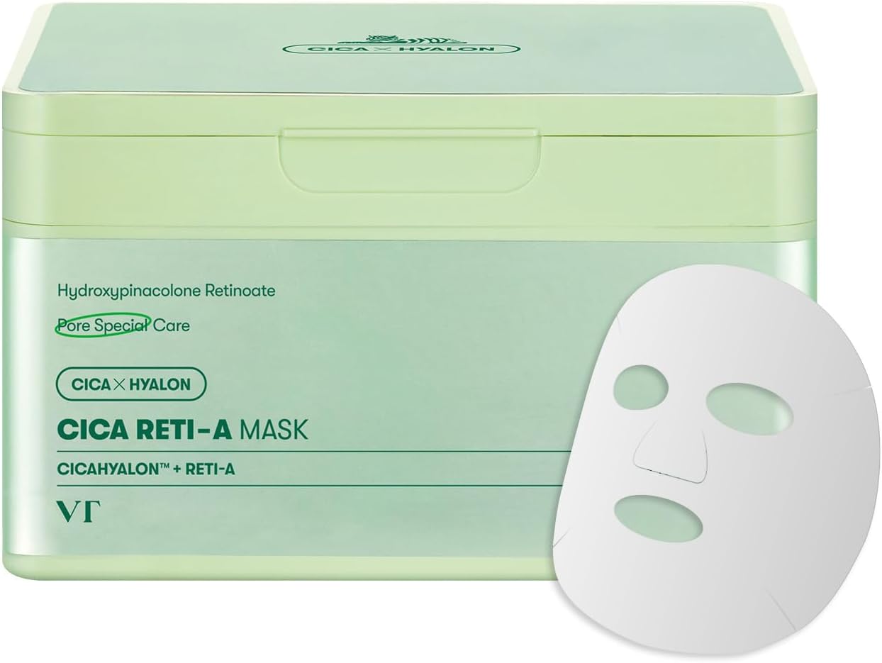 VT COSMETICS CICA Reti-A Mask Sheet 30 Pieces, Retinol Complex for Daily Care 11.83 oz (350 g)