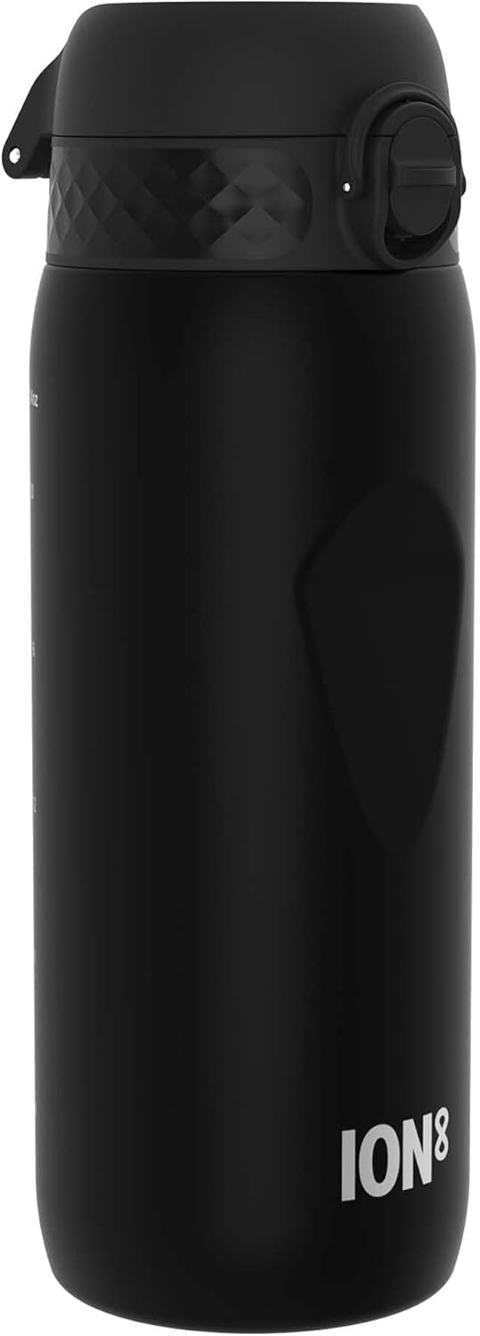 Ion8 Sports Water Bottle, 750 ml/24 oz, Leak Proof, Easy to Open, Secure Lock, Dishwasher Safe, BPA Free, Flip Cover, Carry Handle, Soft Touch Contoured Grip, Easy Clean, Odour Free