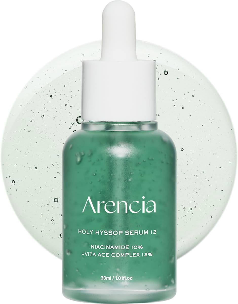 Arencia Hyssop Glow Serum, 10% Niacinamide, 12% Vitamin A,C,E - Hydrating, Moisturizing, Anti-Aging Serum for Korean Glass Skin