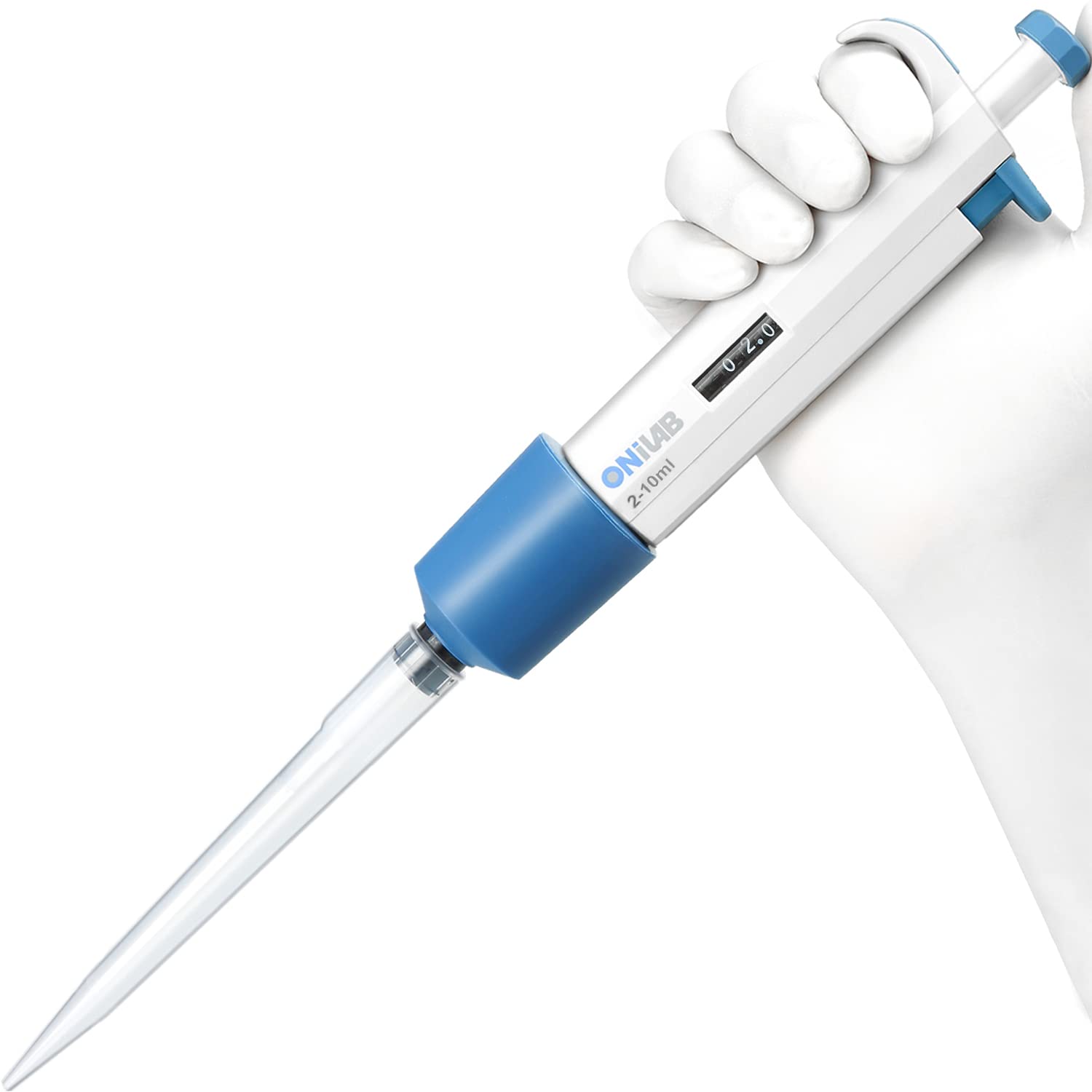 ONiLAB 1-10 ml Laboratory Single Channel Pipette Scientific Laboratory Micropipette Manual Adjustable Volume, High Precision, Pipettor