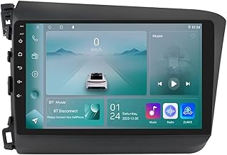 Car Radio Stereo for Honda Civic 2012-2015, Android 10 GPS Navigator with 9inch Touch Screen, Carplay, Mirror Link, Quad-core, AM FM Radio, RDS, DSP, SWC, 2 USB,2GB + 32GB, WiFi, Backup Camera