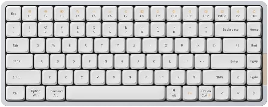 LOFREE Flow84 Low Profile Mechanical Keyboard, 75 Percent Rechargeable Wireless Keyboards with Bluetooth and Wired Connection for Windows, Mac OS/Ghost Linear Switches, Silver US Layout