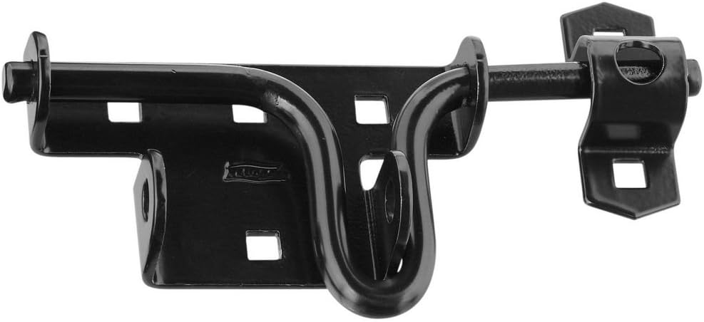 National Hardware N165-506 Sliding Bolt Door & Gate Latch, Steel, Coated with WeatherGuard Protection, Black