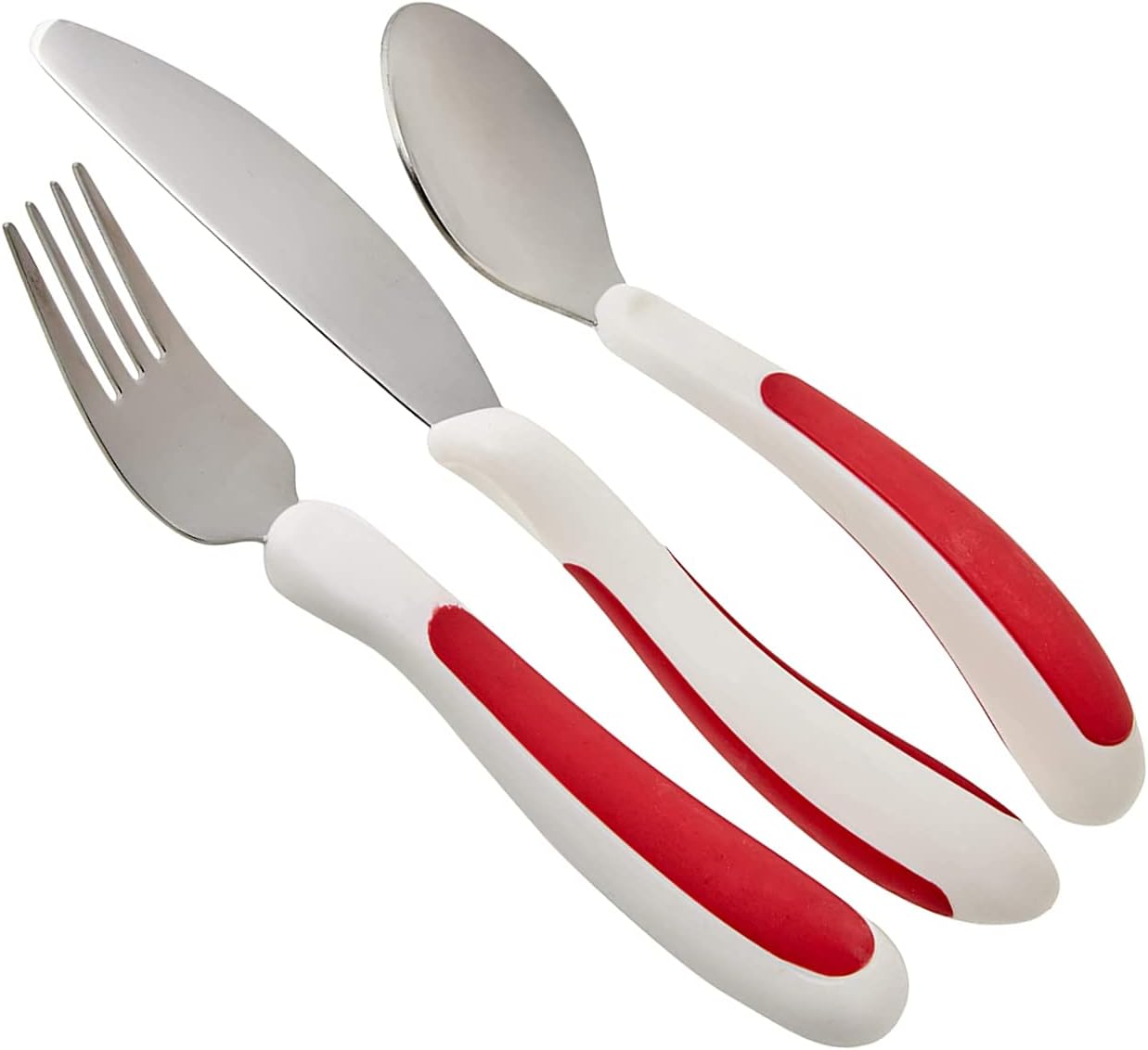 NRS Healthcare M99680 Red/White Kura Care Adult Cutlery Set