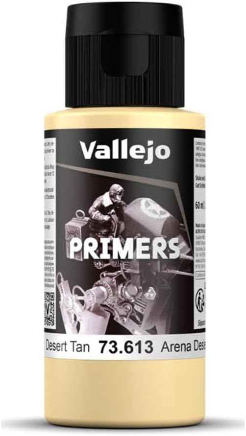 Vallejo Acrylic Primer, Fast-Drying Desert Sand Paint for Airbrush, Ideal for Modeling and Miniatures, 60 ml