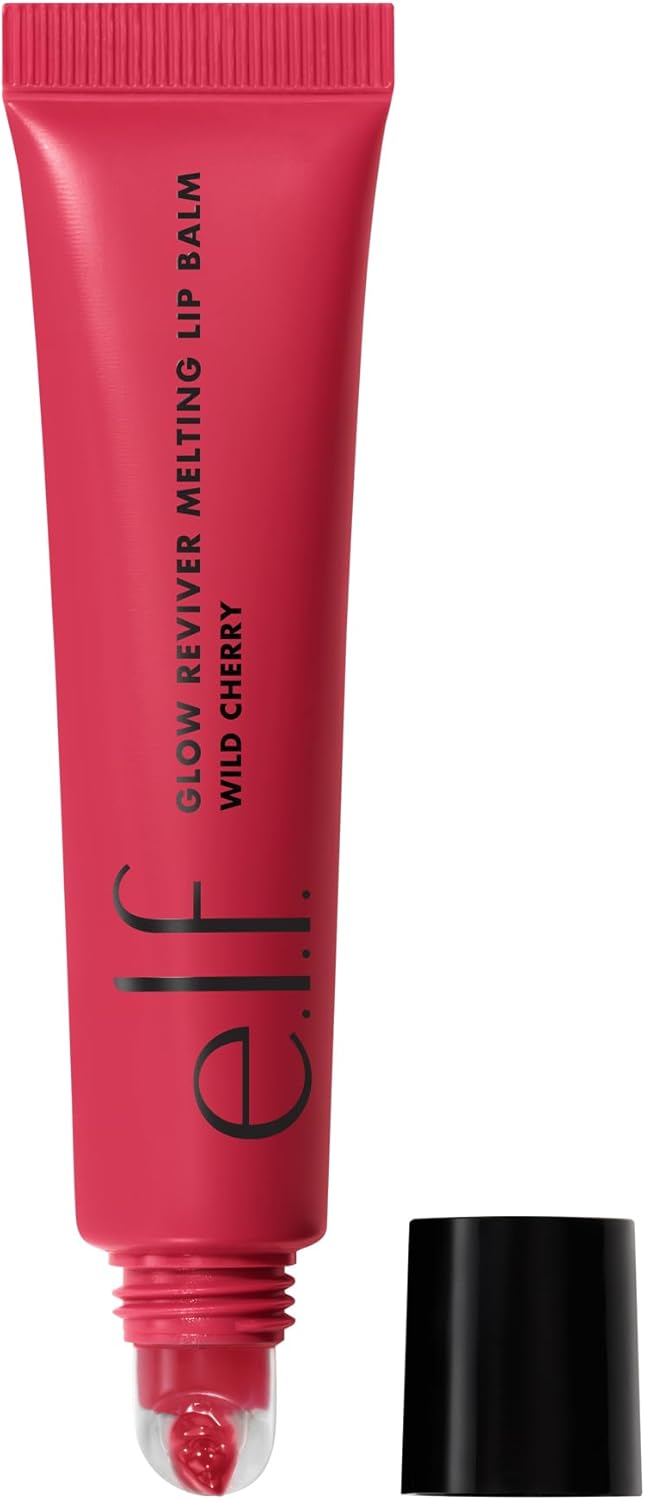 e.l.f. Glow Reviver Melting Lip Balm, Tinted Formula, With Shea Butter & Hyaluronic Acid, Vegan & Cruelty-Free, Wild Cherry