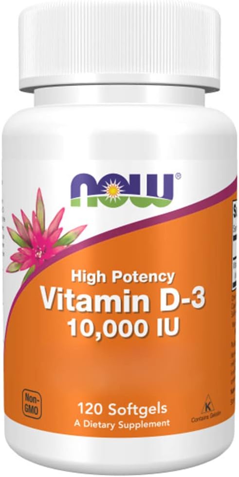 Now Foods, Vitamin D3 Depot, 10000 IU, 1 Capsule Every 10 Days, Cholecalciferol from Lanolin, 120 Softgels, Lab-Tested, Gluten Free, Soy Free, Non GMO