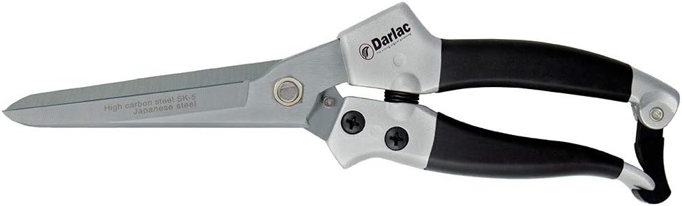 Darlac Compact Shear – Lightweight Shears for Gardening – Longer & Broader Blades for Tackling Heavier Growth - Razor Sharp SK5 High Carbon Steel Blades – Non-Slip Grip Easy to Use Single-Handed