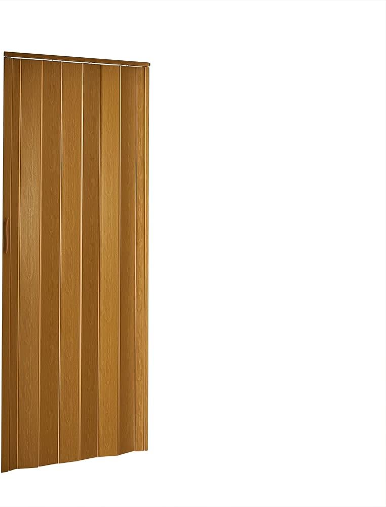 PVC Folding Door Magnetic Catch PVC Concertina Accordion Door Gloss 84x203cm 6mm Thick (Yellow)