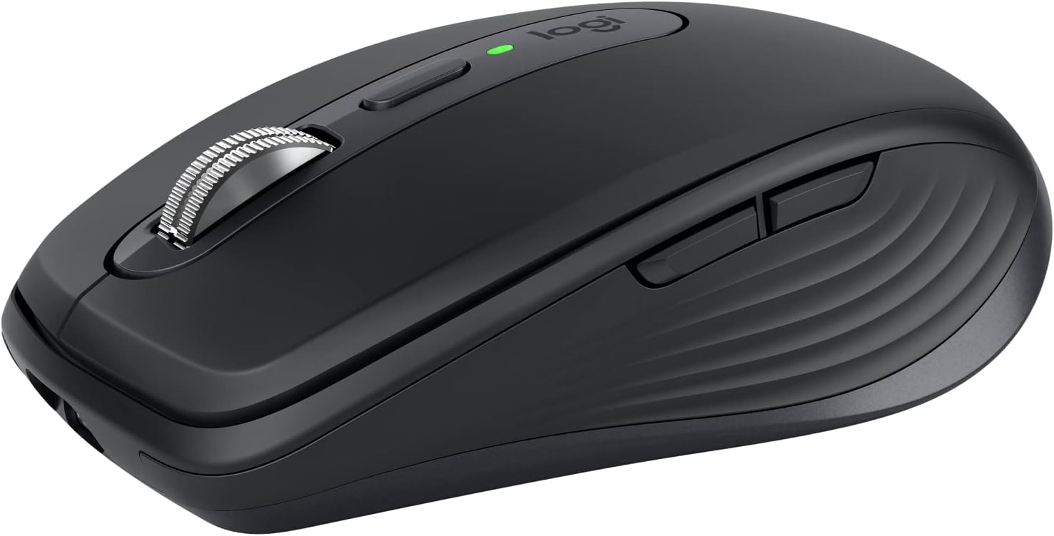 Logitech MX Anywhere 3S Compact Wireless Mouse, Fast Scrolling, 8K DPI Tracking, Quiet Clicks, USB C, Bluetooth, Windows PC, Linux, Chrome, Mac - Graphite