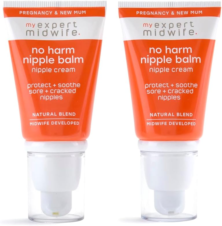 My Expert Midwife No Harm Nipple Balm, 100% Natural, medical grade Lanolin, fast relief, protection for sore cracked nipples. Moisturising, odourless, tasteless, breastfeeding Safe Nipple cream, 60ml