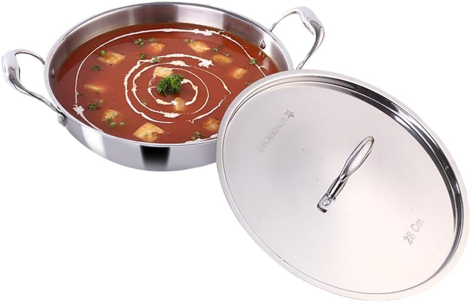 Wonderchef Nigella Triply Kadhai with SS Lid 28 cm