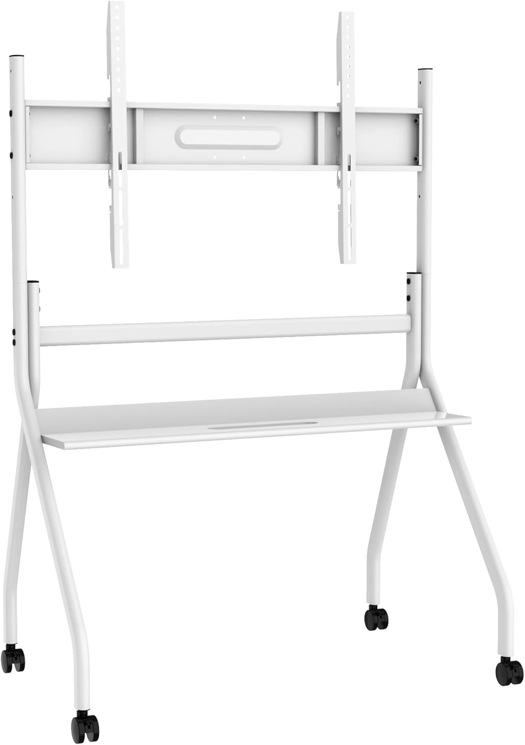 55"-65" Smart Board Stand for Interactive Whiteboard, KEINONE Mobile Stand with Four Lockable Wheels, Stable and Easy to Move for Home Office School Classroom (White)